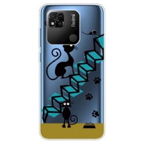 Θήκη Xiaomi Redmi 10A Άνευ Ραφής Γάτες Στις Σκάλες