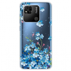 Θήκη Xiaomi Redmi 10A Άνευ Ραφής Μπλε Λουλούδια