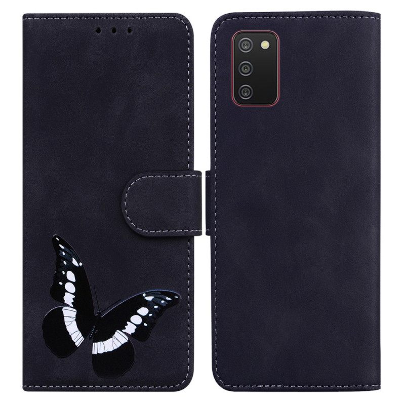 δερματινη θηκη Samsung Galaxy A03s Skin-touch Butterfly