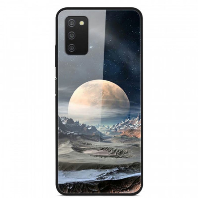 θηκη κινητου Samsung Galaxy A03s Space Moon Tempered Glass