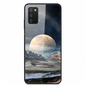 θηκη κινητου Samsung Galaxy A03s Space Moon Tempered Glass