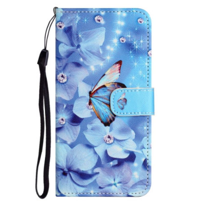 Κάλυμμα OnePlus 10T 5G με κορδονι Strappy Diamond Butterflies