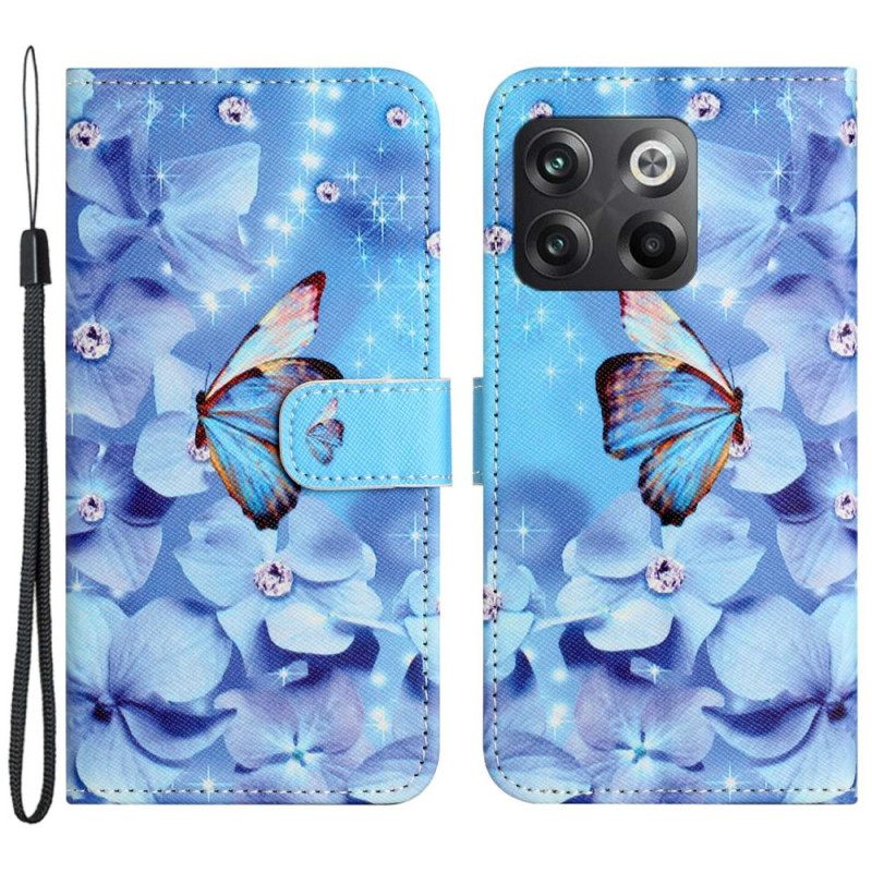 Κάλυμμα OnePlus 10T 5G με κορδονι Strappy Diamond Butterflies