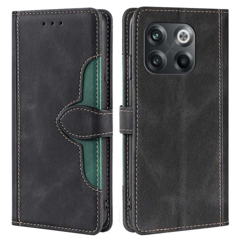 Θήκη Flip OnePlus 10T 5G Faux Leather Bicolor Stylish