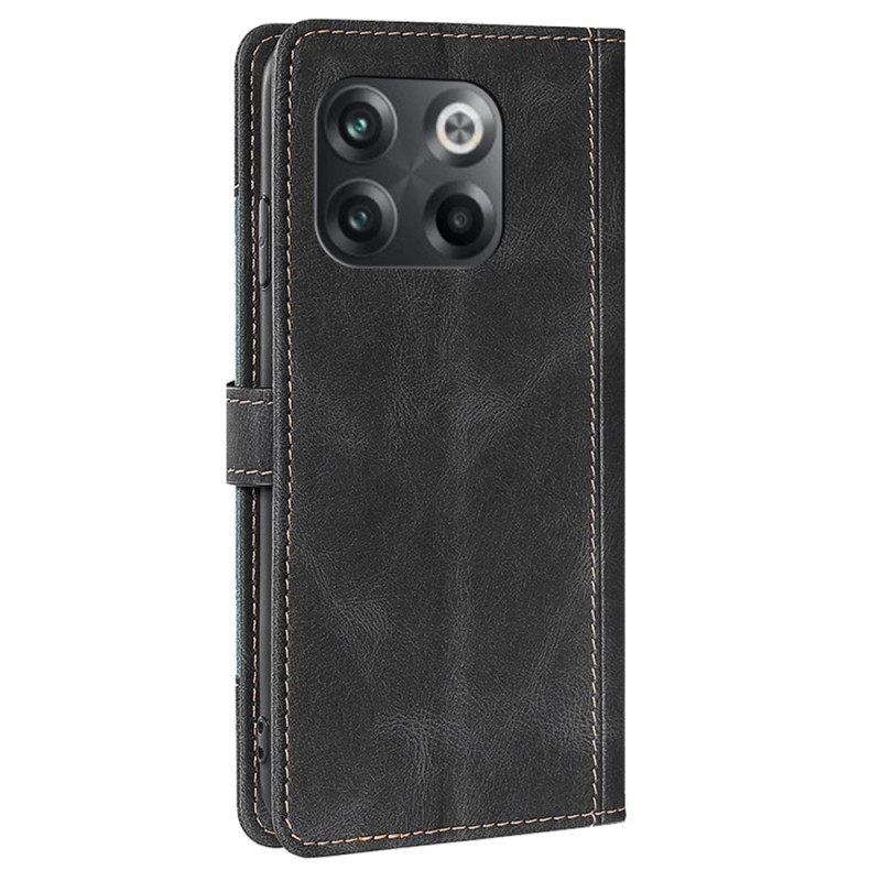 Θήκη Flip OnePlus 10T 5G Faux Leather Bicolor Stylish