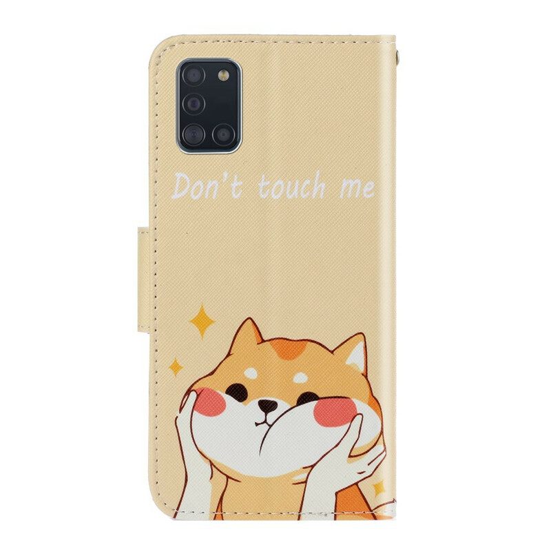 Κάλυμμα Samsung Galaxy A31 με κορδονι Cat Don't Touch Me With Strap