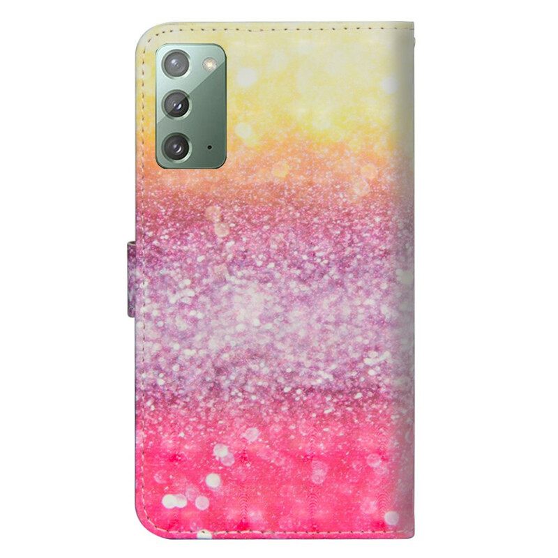 Θήκη Flip Samsung Galaxy Note 20 Magenta Glitter Gradient