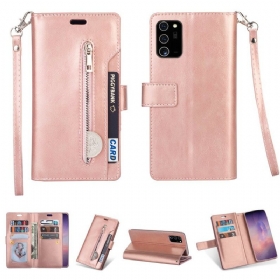 Θήκη Flip Samsung Galaxy Note 20 Πορτοφόλι Με Κορδόνι