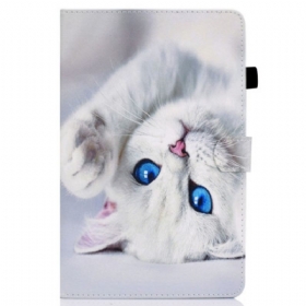 Κάλυμμα iPad 10.9" (2022) Λευκή Γάτα Με Μπλε Μάτια