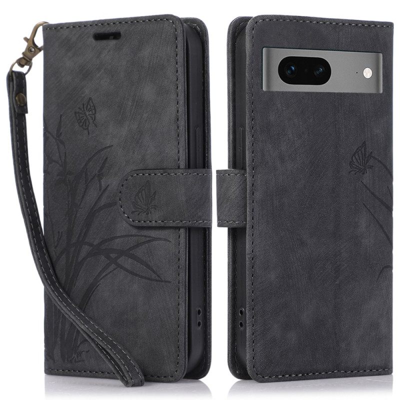 Δερματινη Θηκη Google Pixel 8a Strap Orchids Σιλικόνης