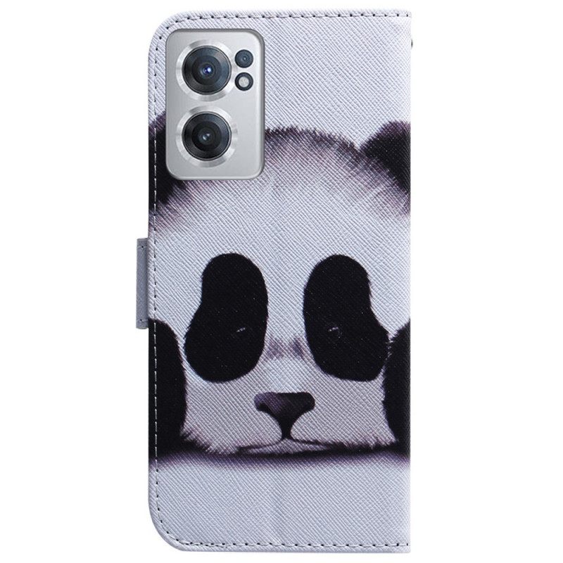 Θήκη Flip OnePlus Nord CE 2 5G Λυπημένο Panda