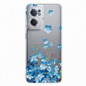 Θήκη OnePlus Nord CE 2 5G Μπλε Λουλούδια