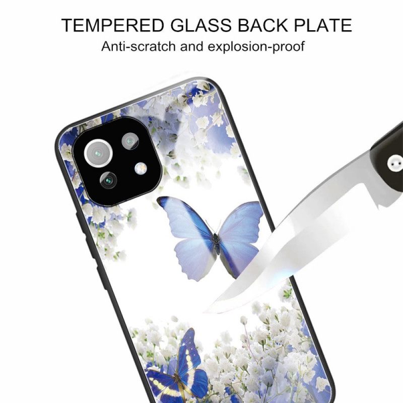 θηκη κινητου Xiaomi Mi 11 Lite 4G / 5G / 5G NE Blue Butterflies Tempered Glass