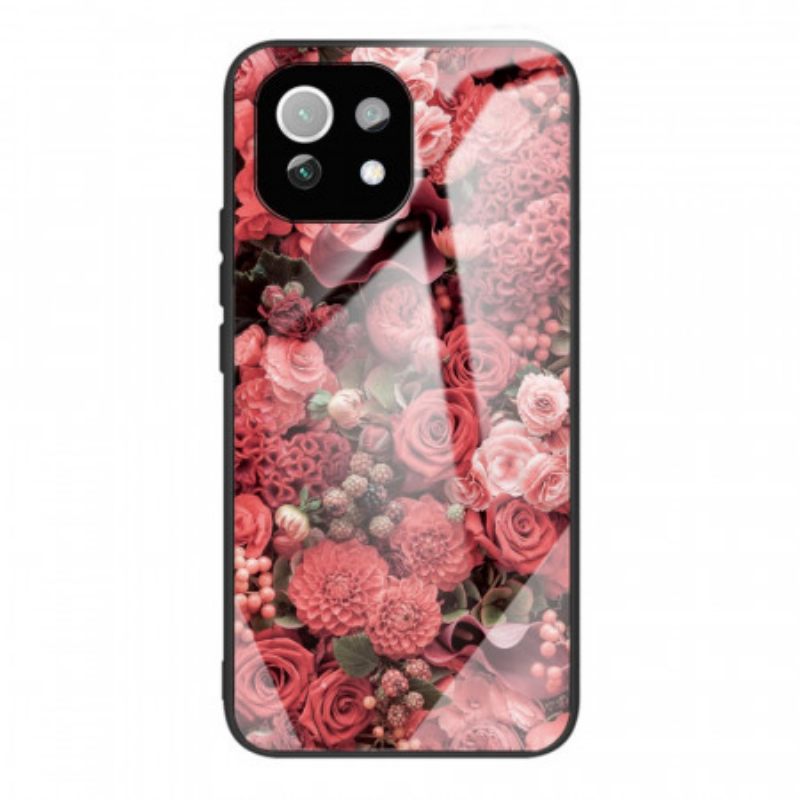 θηκη κινητου Xiaomi Mi 11 Lite 4G / 5G / 5G NE Rose Flowers Tempered Glass