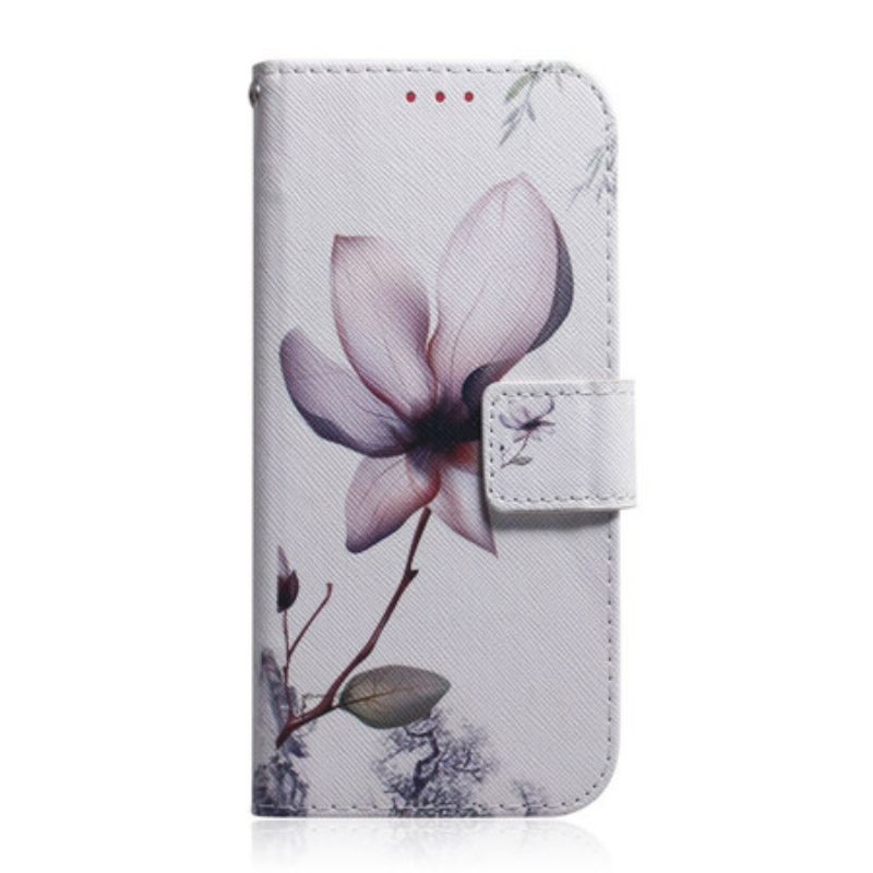 δερματινη θηκη Poco M3 Pro 5G Flower Dusty Pink