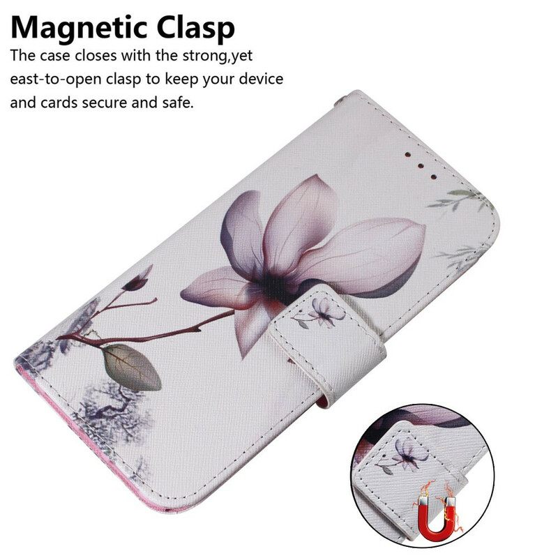 δερματινη θηκη Poco M3 Pro 5G Flower Dusty Pink