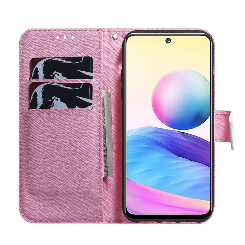 δερματινη θηκη Poco M3 Pro 5G Flower Dusty Pink