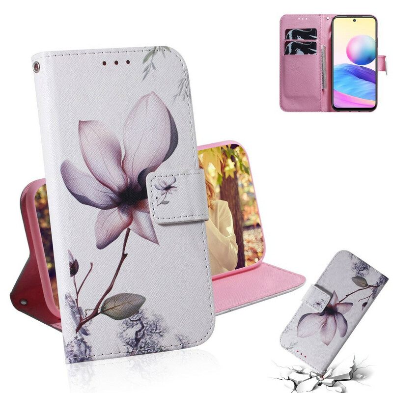 δερματινη θηκη Poco M3 Pro 5G Flower Dusty Pink