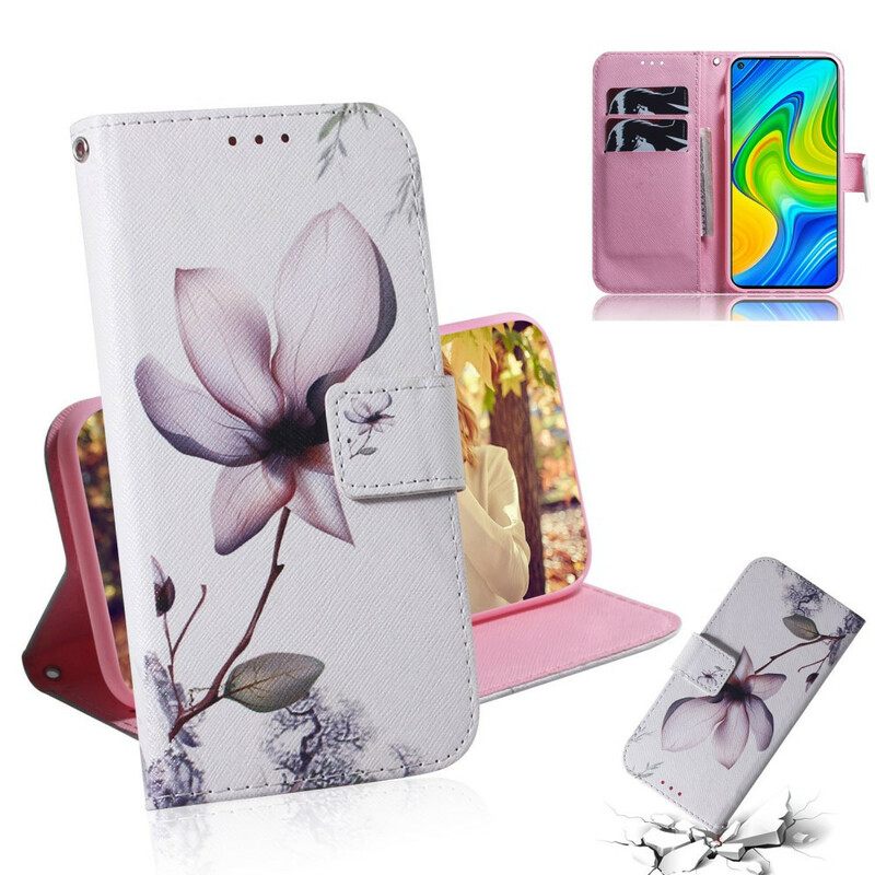 Θήκη Flip Xiaomi Redmi Note 9 Flower Dusty Pink