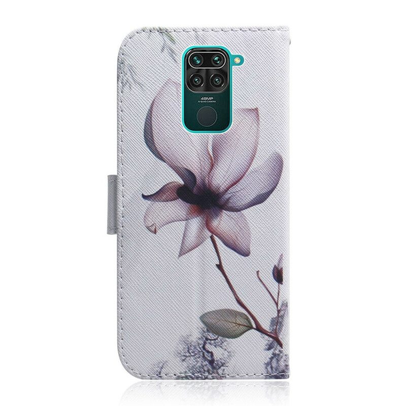 Θήκη Flip Xiaomi Redmi Note 9 Flower Dusty Pink