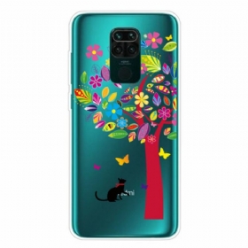 Θήκη Xiaomi Redmi Note 9 Γάτα Κάτω Από Το Πολύχρωμο Δέντρο