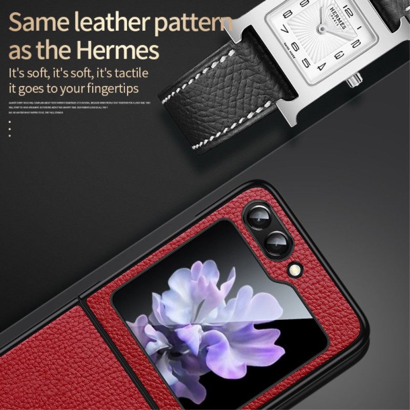 Κάλυμμα Samsung Galaxy Z Flip 5 Sulada Leather Effect Σιλικόνης