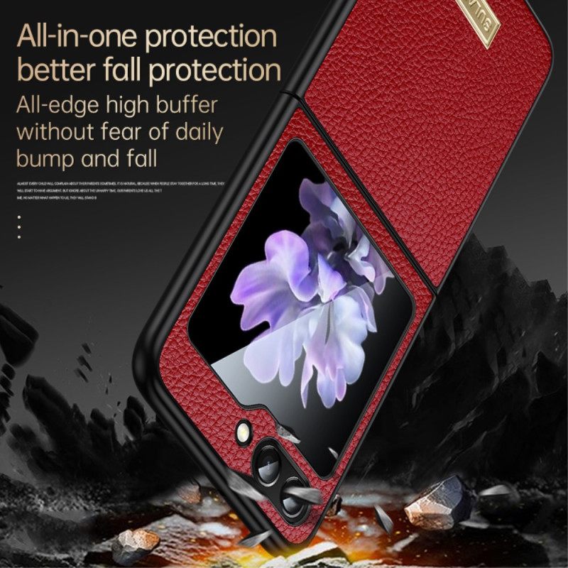 Κάλυμμα Samsung Galaxy Z Flip 5 Sulada Leather Effect Σιλικόνης