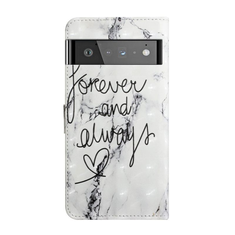 δερματινη θηκη Google Pixel 6 Pro Marble Forever & Always