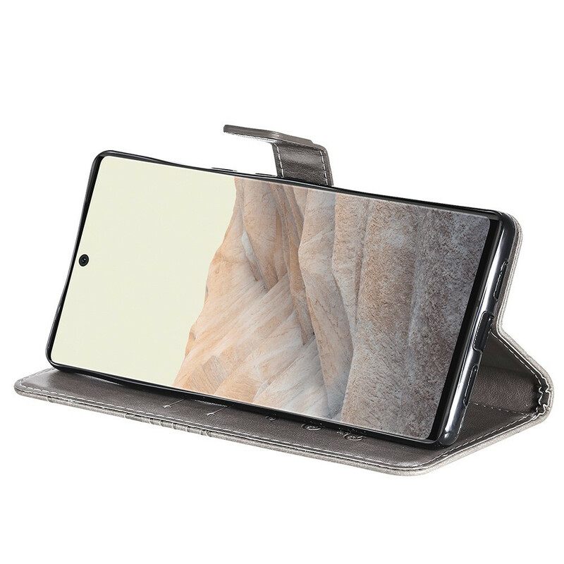 δερματινη θηκη Google Pixel 6 Pro με κορδονι Πεταλούδες Giant Strap