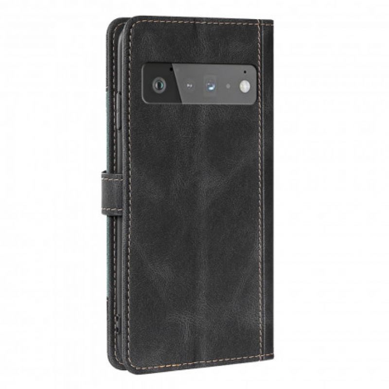 Κάλυμμα Google Pixel 6 Pro Faux Leather Bicolor Stylish