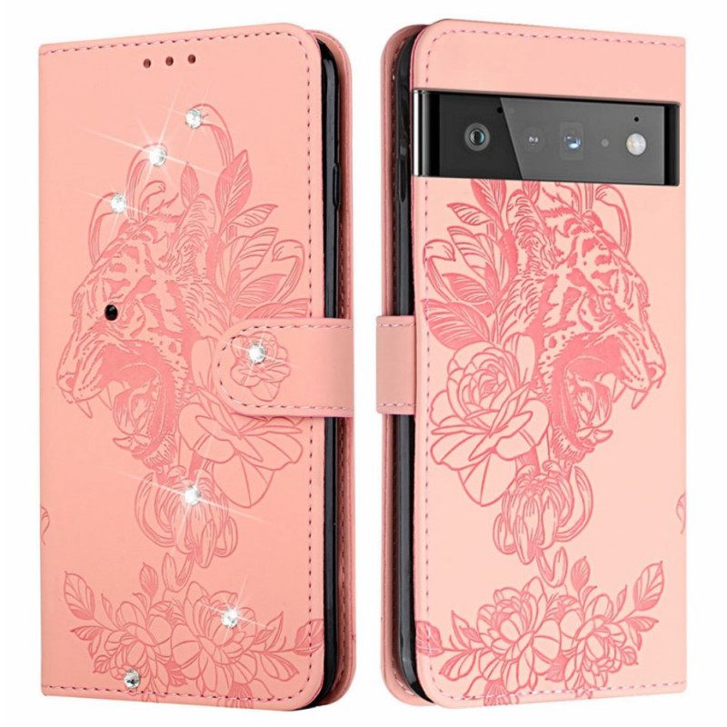 Κάλυμμα Google Pixel 6 Pro Μπαρόκ Tiger And Strass