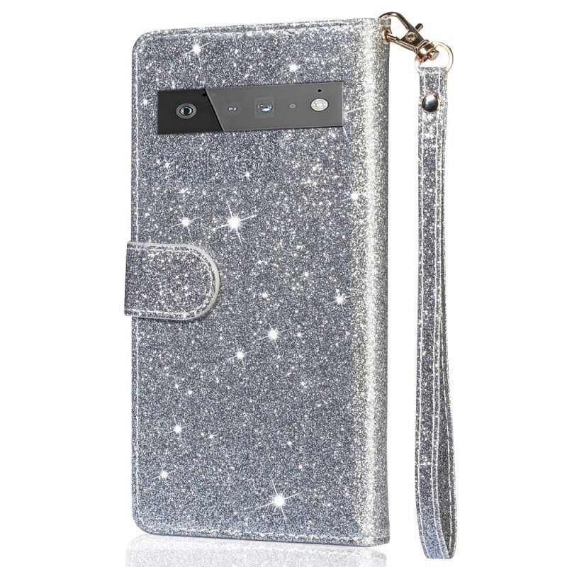 Κάλυμμα Google Pixel 6 Pro Πορτοφόλι Glitter Coin