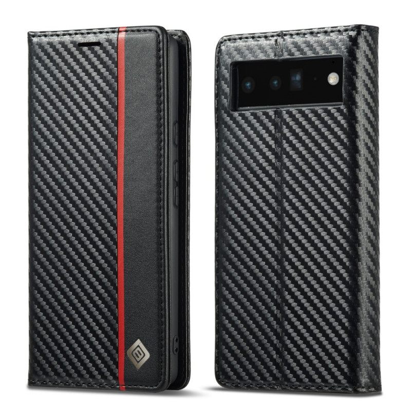 θηκη κινητου Google Pixel 6 Pro Θήκη Flip Carbon Fiber Lc.imeeke