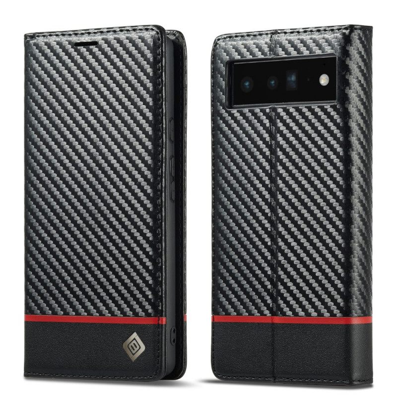 θηκη κινητου Google Pixel 6 Pro Θήκη Flip Carbon Fiber Lc.imeeke