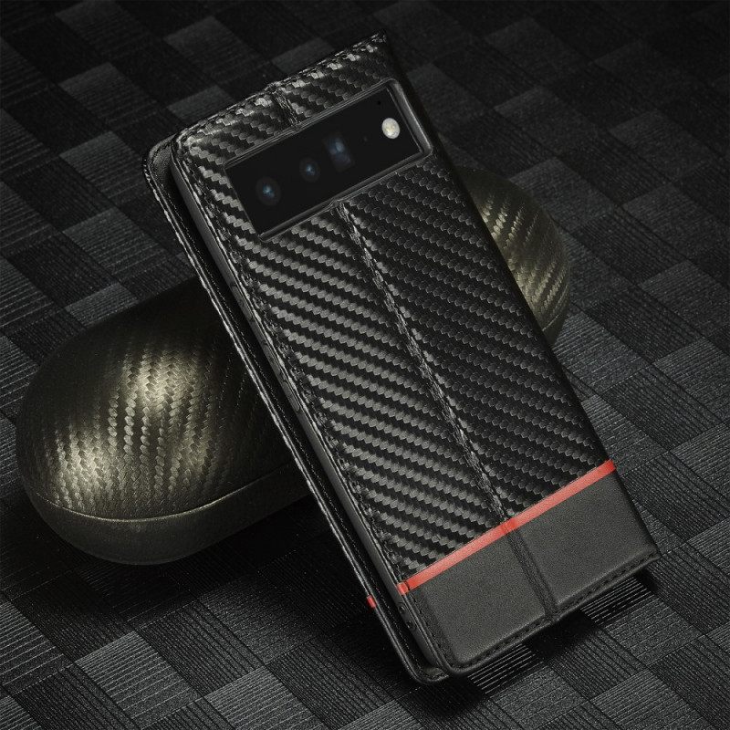 θηκη κινητου Google Pixel 6 Pro Θήκη Flip Carbon Fiber Lc.imeeke