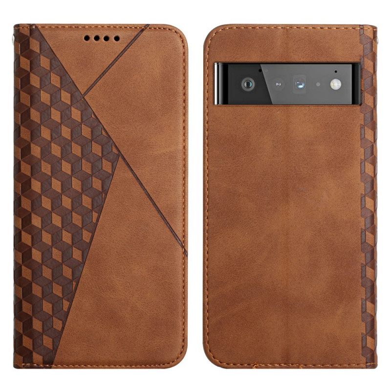 θηκη κινητου Google Pixel 6 Pro Θήκη Flip Εφέ Geo Leather