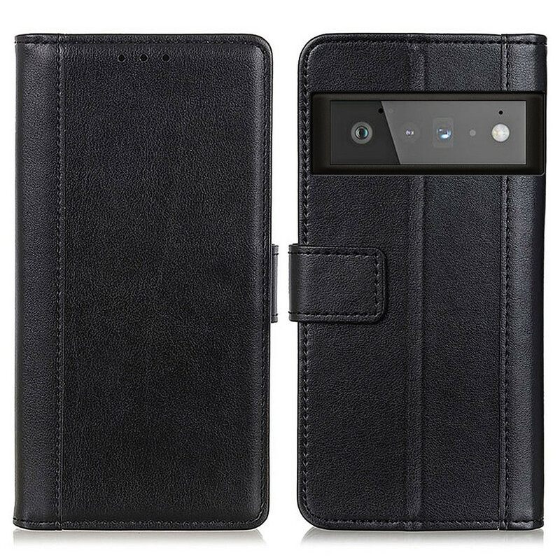 θηκη κινητου Google Pixel 6 Pro Θήκη Flip Κλασικό Split Leather Litchi