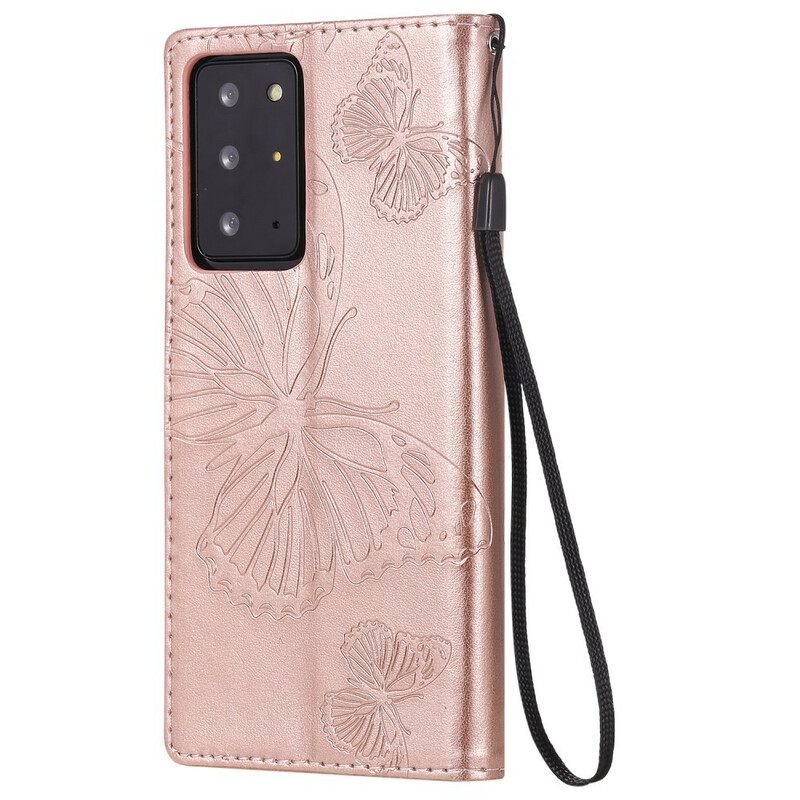 Κάλυμμα Samsung Galaxy Note 20 Ultra με κορδονι Πεταλούδες Giant Strap