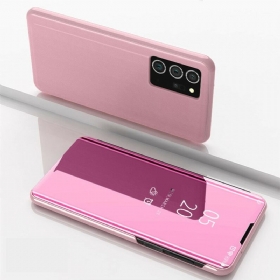 θηκη κινητου Samsung Galaxy Note 20 Ultra Καθρέφτης Και Ψεύτικο Δέρμα