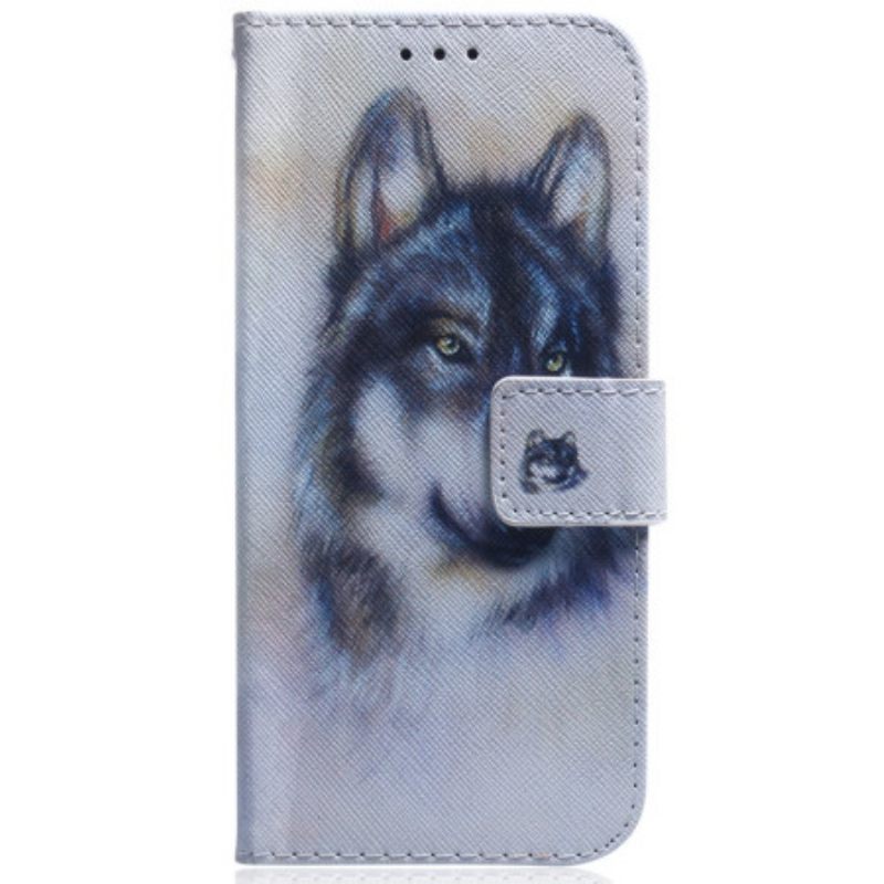 Δερματινη Θηκη Samsung Galaxy S24 Ultra 5g Wolf Watercolor