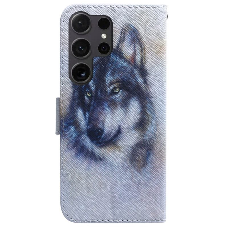 Δερματινη Θηκη Samsung Galaxy S24 Ultra 5g Wolf Watercolor