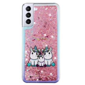 Κάλυμμα Samsung Galaxy S24 Plus 5g Υγρό Glitter Three Unicorns Σιλικόνης