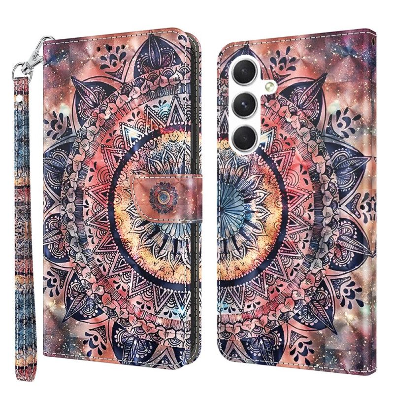 Θηκη Κινητου Samsung Galaxy S24 Plus 5g Mandala Red Tones Με Λουράκι