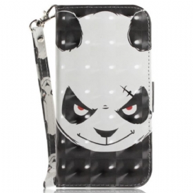 Δερματινη Θηκη Google Pixel 8 Angry Panda Με Λουράκι