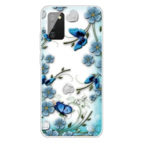 θηκη κινητου Samsung Galaxy A02s Άνευ Ραφής Ρετρό Πεταλούδες Και Λουλούδια