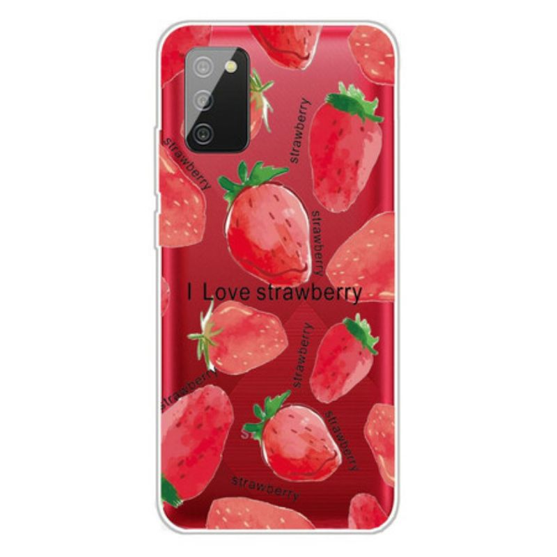 θηκη κινητου Samsung Galaxy A02s Φράουλες / I Love Strawberry