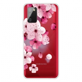θηκη κινητου Samsung Galaxy A02s Μικρά Ροζ Λουλούδια