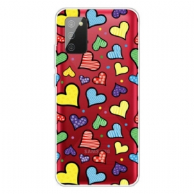 θηκη κινητου Samsung Galaxy A02s Πολύχρωμες Καρδιές