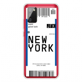 Θήκη Samsung Galaxy A02s Κάρτα Επιβίβασης Στη Νέα Υόρκη