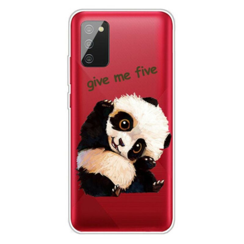 Θήκη Samsung Galaxy A02s Χωρίς Ραφή Panda Give Me Five